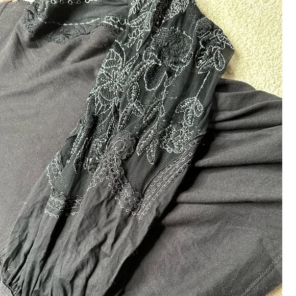 Free People: Boho Embroidered Penny Babydoll Tee - Picture 7 of 8